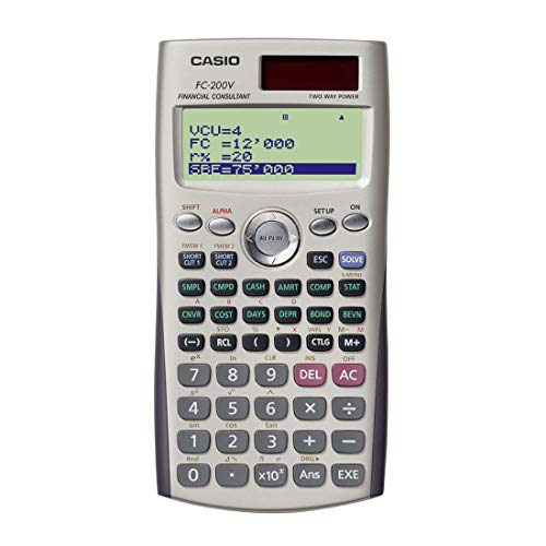 Casio FC-200V Financial Calculator with 4-Line Display