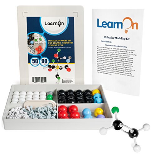 LearnOn Organic Chemistry Molecular Model Kit Set for Ochem Students with User Guide - 140 Pieces