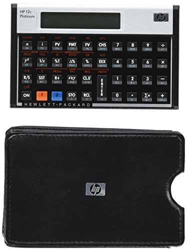HP 12C Platinum Financial Calculator, Black and Silver
