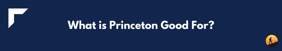 What is Princeton Good For?