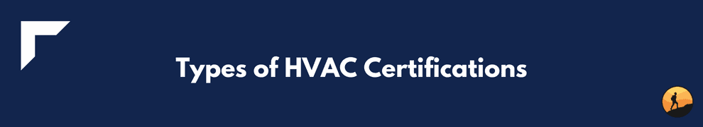 Types of HVAC Certifications